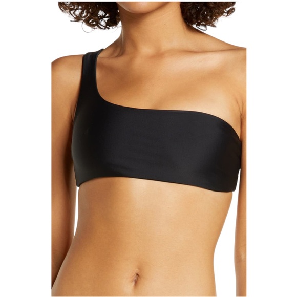 Jade Swim Apex One Shoulder Bikini Top in Black (S) - Picture 2 of 15